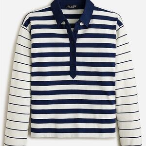 J. Crew Long-Sleeve Polo in Stripe
